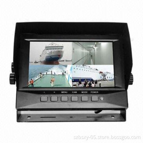 7-inch IP69K Waterproof Quad Monitor for Boat with 20,000 Hours Rating